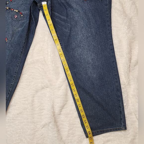 NWT Cato Mid-rise Skinny Rhinestone Embelished Jeans, Size 22WP - Picture 8 of 12